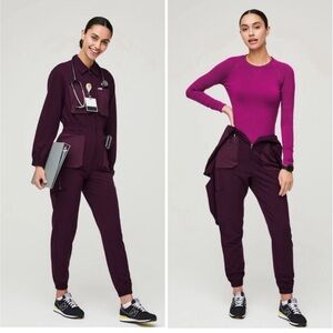 BNWT Figs Chennai Joggers Scrubs Jumpsuit Deep Purple Size Small